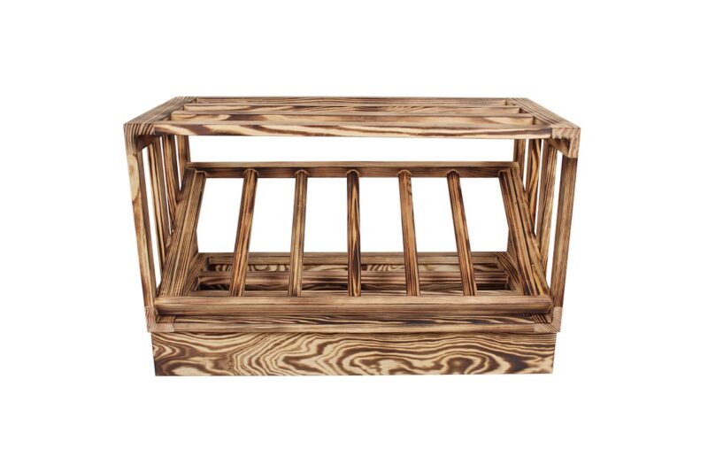 Weinregal Sockel 60cm - Geflammtes Kiefer - Image 3